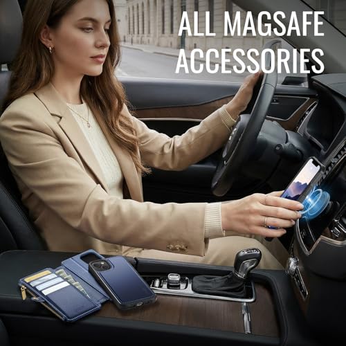 for iPhone 14 Plus - Phone Case Wallet Magnetic Detach, Navy Blue - color: Navy Blue, size: iPhone 14 Plus