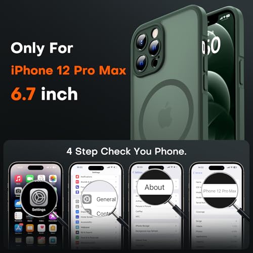 TOCOL for iPhone 12 Pro Max Case, Compatible with MagSafe, Alpine Green - color: Alpine Green, size: Iphone 12 Pro Max