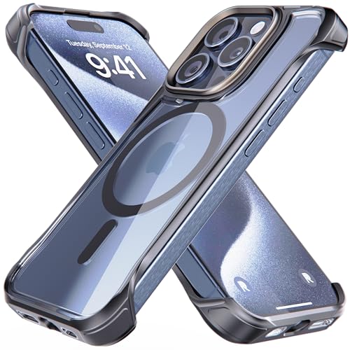 REBEL Clear Case for iPhone 15 Pro [Flex Crystal Series] Exposed Sides for Comfort, Strong MagSafe Compatible, Glossy Grip, Protective Shockproof, Upgraded Frameless Cover for 6.1 Inch Phone 2023 - color: FLEX Crystal, size: iPhone 15 Pro