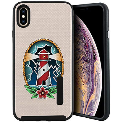 CasesOnDeck Case Compatible with [Apple iPhone X | iPhone Xs][Grip Tactical] iPhone Xs Hybrid Bump and Drop Protection Case Slim Fit Dual Layer Cover (Watch Tower) - color: Watch Tower