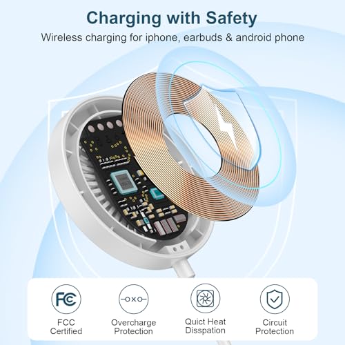 15W Magnetic Wireless Charger Pad for iPhone 18 Pro Max/Pro 17 Pro Max 17e - color: White