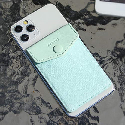 Ultra-Slim Self Adhesive Credit Card Leather Wallet - color: Mint