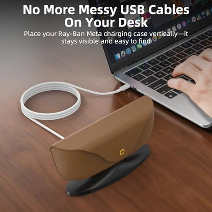 HiBloks Magnetic USB-C Charging Dock for Ray-Ban Meta Glasses Charger Case