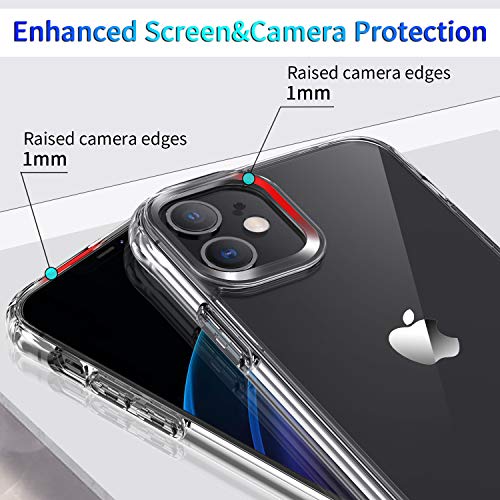 DEERLAMN Clear Case for iPhone 12/iPhone 12 Pro 6.1-Inch, Military Grade Drop Protection Anti-Scratch Transparent Ultra Slim Non-Yellowing Shockproof Protective Phone Cover - size: iPhone 12/12 Pro 6.1-Inch