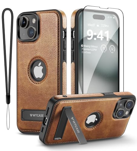 WTCASE Magnetic for iPhone 15 Plus Leather Case,Built-in Invisible Stand [Compatible with Magsafe] Protective Slim Kickstand Phone Cover Compatible with iPhone 15 Plus (2023) 6.7" (Brown) - color: Brown, size: iPhone 15 Plus-6.7"