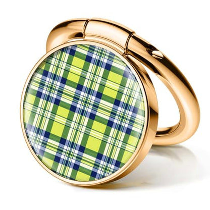 Cell Phone Ring Holder, Cute Phone Ring Grip Stand, 360°Rotation Funny Metal Kickstand Finger Grip Colorful Plaid - color: Colorful Plaid
