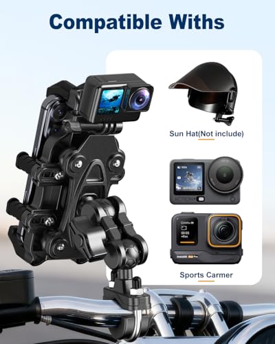 Motorcycle Phone Mount, Anti-Vibration Bike Phone Holder,secures smartphone
