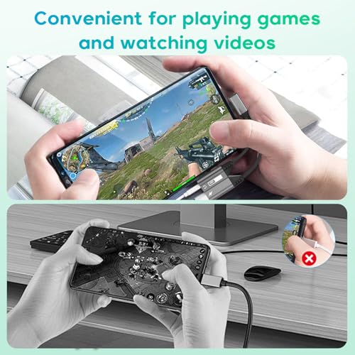 Magnetic 2-IN-1 Right Angle Lightning to 3.5mm Audio Jack Headphone and Charge Cable Adapter for iPhone,90 Degree Earphone Converter Splitter Support Music+Charge+HiFi+Mic for iPhone14 13 12 11