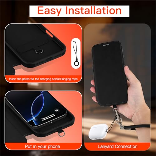 Wallet Phone Case Crafted for iPhone 16 Pro Max Black | PU Leather Phone Case Flip Cover Wrist Strap Card Holder Slots - color: Black-2, size: iPhone 16 Pro Max