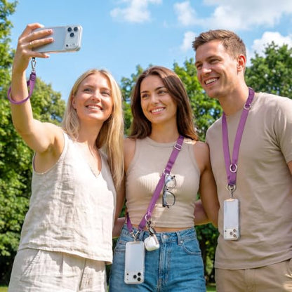 takyu Multifunctional Phone Lanyard, 3 in 1 Cell Phone Detachable Adjustable Crossbody Strap & Neck Lanyard & Wrist Lanyard with 2x Tether Tab for Most Smartphones, Outdoor Travel Essential Purple - color: Purplex1