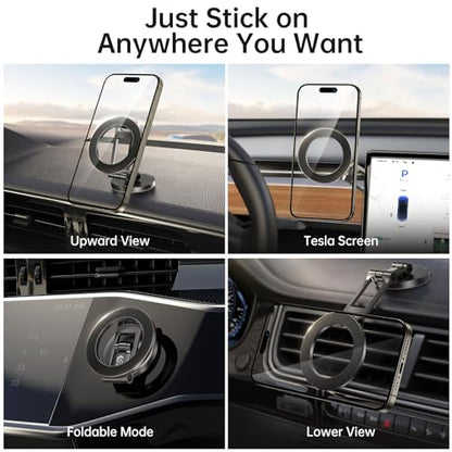 Syncwire Fits MagSafe Car Mount Magnetic Phone Holder for Dash and Tesla - color: Titanium Black