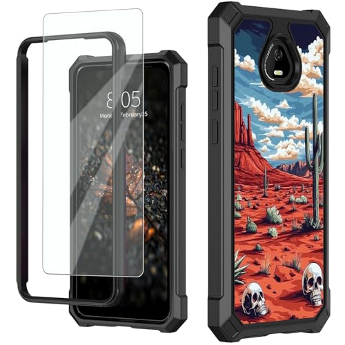 for Schok Volt Sv67q Sv67332 Case with Screen Protector, Military Grade Drop Protection, Dual Layer Hybrid Shockproof Protection TPU Phone Case for Schok Volt Sv67q, Red Desert - color: Red Desert