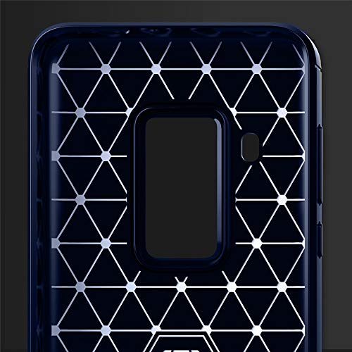Phone Case for Moto One Zoom with Tempered Glass Screen Protector Cover Film and Cell Accessories Slim Thin Silicone Soft TPU Full Body Motorola P40 Note 1Zoom 1 Pro XT2010-1 Women Men Cases Navy Blue