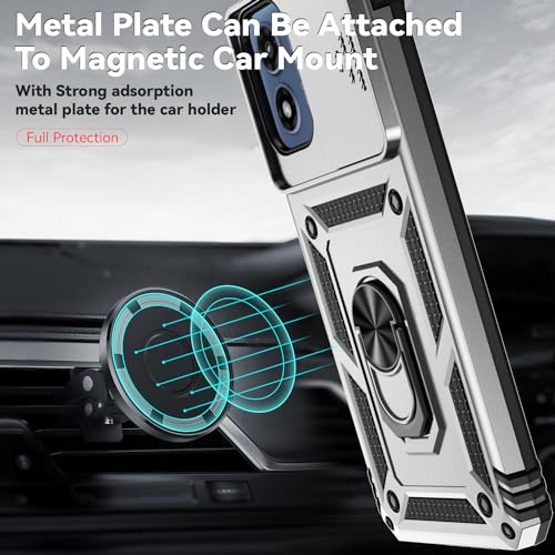 SunStory for Motorola Moto G Play 4G 2024 Case with Kickstand,Silver - color: Silver