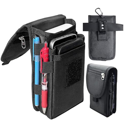 Dual Phone Holster with Belt Clip,Large Belt Smartphone Pouch for Men,Tactical Waist Cellphone Holder,Multi-Function Compatibility Mobilephone Case for Daily Use,Outdoor Activity,Hiking,Camping