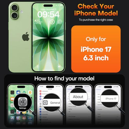 TAURI for iPhone 17 Case, Anti-Yellowing with Screen Protector, Translucent Matte Military-Grade Protection Shockproof Slim Phone Case for iPhone 17, Matte Green - color: F-Matte Green