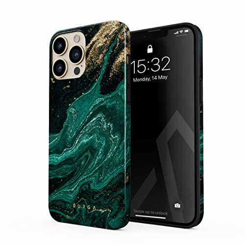 BURGA Unisex Phone Case for iPhone 13 Pro – Dual-Layer Hybrid Design with Shock-Absorbing Silicone & Durable Exterior, Scratch-Resistant Finish and Raised Bezel Edge for Screen Protection & Daily Use - color: Emerald Pool, size: iPhone 13 Pro