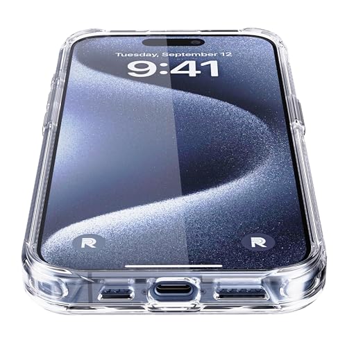 REBEL Clear Case for iPhone 15 Pro [Crystal Series Gen-5] Strong MagSafe Compatible, Anti-Scratch, Non-Yellowing, Protective Shockproof Bumpers, Metal Lens & Buttons, 6.1 Inch Phone 2023 (Clear) - color: Crystal Clear, size: iPhone 15 Pro