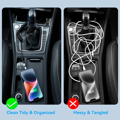 Coiled Lightning Cable 4 in 1 4FT Multi Charging Cable 60W Fast Charging