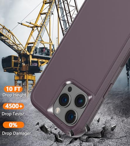 Diverbox for iPhone 15 Pro Case [Shockproof] [Dropproof] [Tempered Glass Screen Protector ],Heavy Duty Protection Phone Case Cover for Apple iPhone 15 Pro 6.1 inch (Brown) - color: Brown