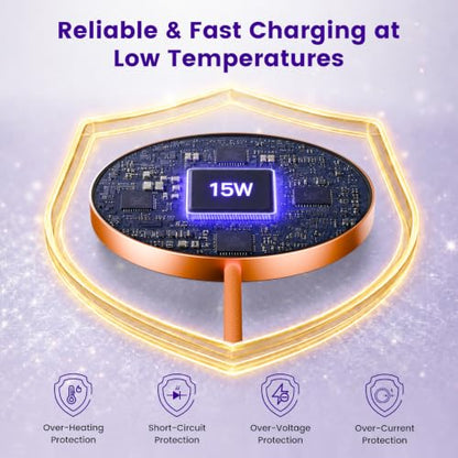 15W Magnetic Fast Charging Pad, Wireless Charger for Apple MagSafe - color: Orange*3