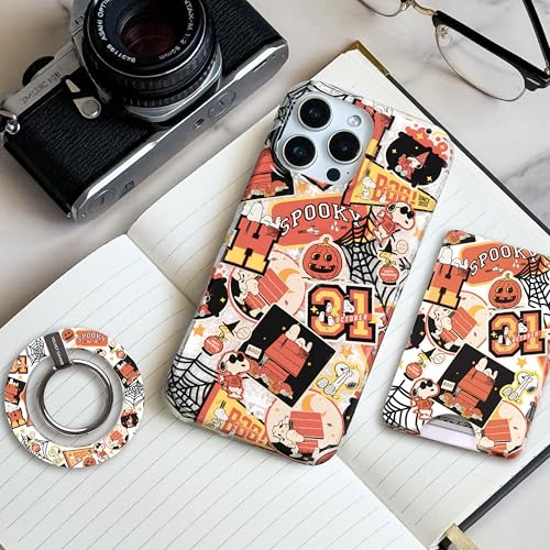 VELVET CAVIAR Compatible with MagSafe Phone Grip - Magnetic Ring Holder with Adjustable Stand - Removable MagSafe Accessories for iPhone 16, 15, 14, 13, 12 (Halloween Snoopy Varsity) - color: Halloween Snoopy Varsity