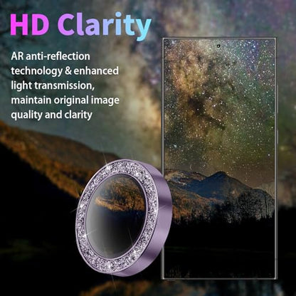 Camera Lens Protector for Samsung Galaxy S24 Ultra, Glitter Violet - color: Glitter Violet