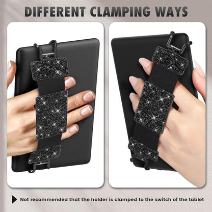 MoKo Soft Hand Strap for 6-8" Kindle eReaders Fire Tablet, Glitter Black - color: Glitter Black, style: Soft Pu Strap