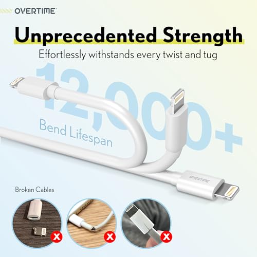 Overtime iPhone Lightning Cable, USB-A -Lightning Cable 4ft