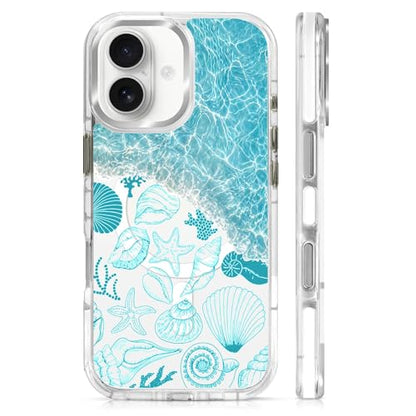 VisEnt Clear Case for iPhone 17, Magnetic Phone Case, Transparent Slim Cover, Military Grade Protection, Shockproof, Anti-Yellowing, Scratch Resistant, Ocean Wave Shell - color: Ocean Wave Shell, size: Iphone 17