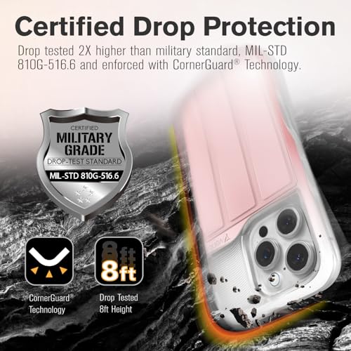 VENA vCommute for iPhone 16 Pro Wallet Case, Pastel Pink | Military-Grade Drop Protection, Premium Leather Magnetic Flap Cover, Hidden Card Holder, RFID Blocking, Multi-Angle Kickstand - color: Classic - Pastel Pink, size: iPhone 16 Pro