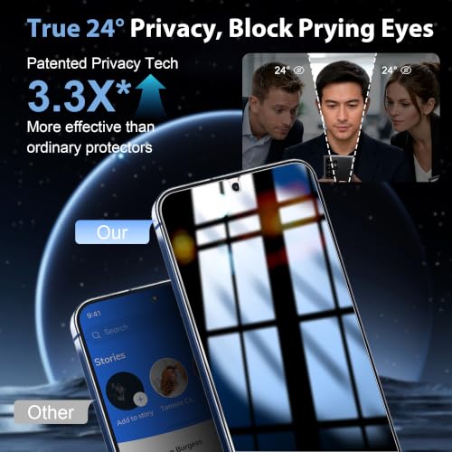 3 Pack for Samsung Galaxy S24 Plus / S25 Plus Privacy Screen Protector - size: 6.70 inch