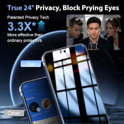 3 Pack for Samsung Galaxy S24 Plus / S25 Plus Privacy Screen Protector - size: 6.70 inch