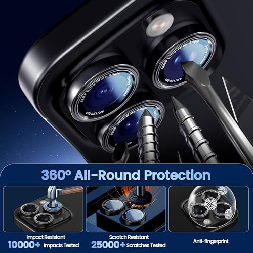 CACOE Camera Lens Protector for iPhone 14/15/16/17 Pro/Pro Max Cover - color: Black