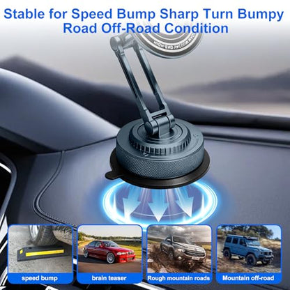 PIEPIE All-Metal Alloy Long Arm Magnetic Suction Cup Car Phone Mount Holder - color: Navy Deep Blue