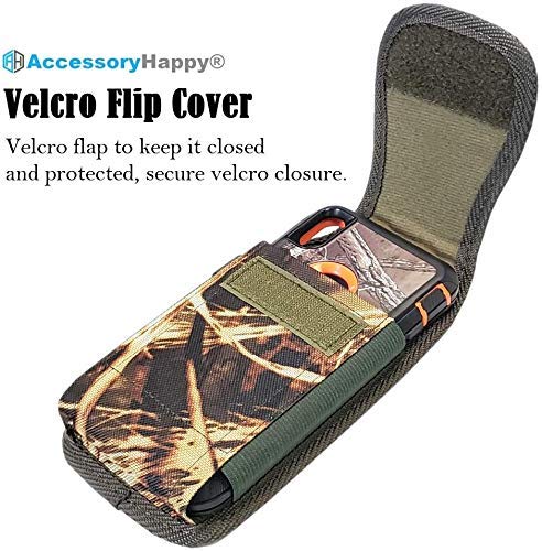 AH Hunting Tree CAMO Nylon Phone Holster w/Belt Loop, for Android Moto iPhone 11 Pro Max XS Max iPhone 8 Plus,6S+ 6 Plus, OnePlus 6T Pouch Holster Holder Bag Waist Carrying Fits Thick Case (Large) - color: CAMO, size: LARGE CAMO