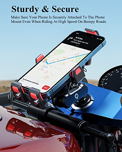 BRCOVAN Metal Anti-Theft Motorcycle Fork Stem Phone Mount Holder