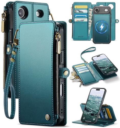 for iPhone 17 Air Phone Case Wallet Magnetic Detachable, Turquoise - color: Turquoise, size: iPhone Air