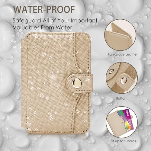 M-PlateauPhone Wallet Stick on with Sticky Adhesive for Phone - color: Khaki