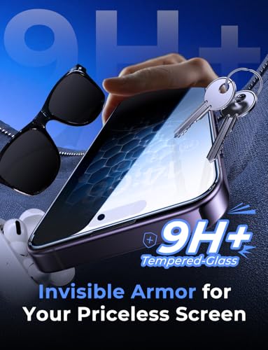 MAGIC JOHN Privacy for iPhone 14 Pro Screen Protector, Easy Install