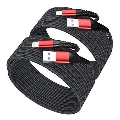 [ Apple Certified 2pack ] iPhone Charger,Lightning Cable, Fast Charging Cables for Apple iPhone 12/11/11Pro/11Max/ X/XS/XR/XS Max/8/7/6/5S/SE/iPad Mini Air (10ft, Red) - color: Red, size: 10foot