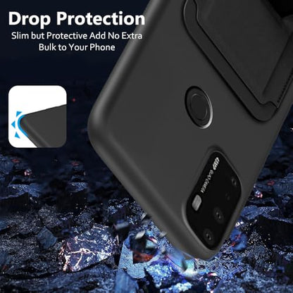 Compatible for AT&T Radiant Max 5G/Cricket Dream 5G Case with Card Wallet | Multi-Functional Magnetic Folding Card Holder/Slots Kickstand/Stand Slim Fit Protective Cover Case, Black