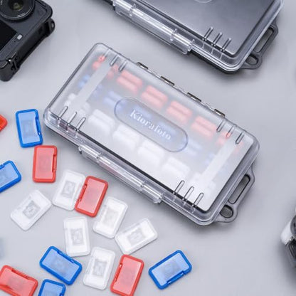 Dual Protect Waterproof MicroSD Card Case w 54 Small Plastic TF Card Cases - color: Transparent for 54 Micro SD（With Box）