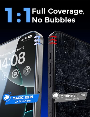 MAGIC JOHN 2 Pack for iPhone 16 Pro Max Tempered Glass Screen Protector - size: iPhone 16 Pro Max-6.9 inch