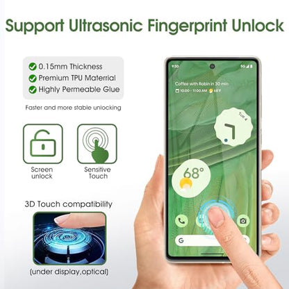 3 Pack Screen Protector for Google Pixel 7, Self-Healing Flexible TPU Protective Film for Google Pixel 7, High Sensitivity Hydrogel Film, HD Ultra-Thin Full Coverage, Easy Installation - size: Google Pixel 7