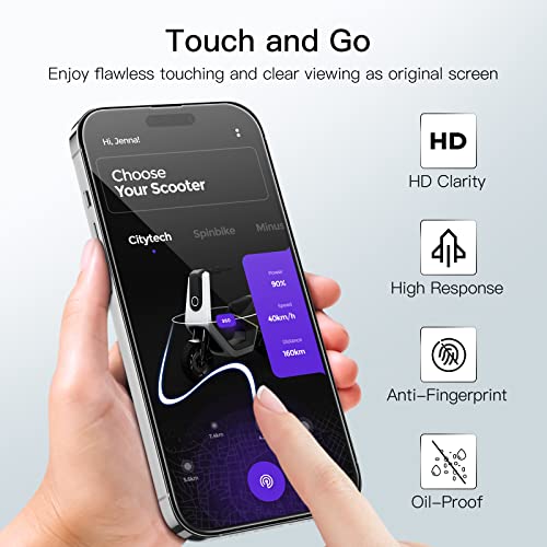 JETech Screen Protector for iPhone 14 Pro Max, 3-Pack | 9H Tempered Glass, Full Coverage, Scratch Resistant, HD Clear, Case-Friendly - size: iPhone 14 Pro Max