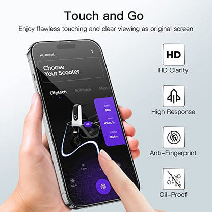 JETech Screen Protector for iPhone 14 Pro Max, 3-Pack | 9H Tempered Glass, Full Coverage, Scratch Resistant, HD Clear, Case-Friendly - size: iPhone 14 Pro Max