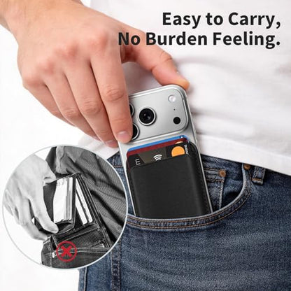 Magnetic Wallet Cell Phone Card Holder for Phone Case with Mag-Safe - color: Classic Black, size: 1 Pack