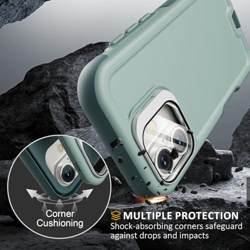 Follaroma Magnetic for iPhone 17 Case with Camera Stand, Green, 6.3" | Built-in Glass Camera Cover,Compatible with MagSafe,Heavy Duty Shockproof Protective,Military-Grade Anti-DropDual Layer Cover - color: Green, size: iPhone 17 6.3''