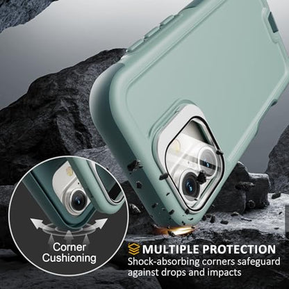 Follaroma Magnetic for iPhone 17 Case with Camera Stand, Green, 6.3" | Built-in Glass Camera Cover,Compatible with MagSafe,Heavy Duty Shockproof Protective,Military-Grade Anti-DropDual Layer Cover - color: Green, size: iPhone 17 6.3''